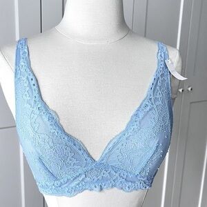 Gap Body Lace Triangle Plunge Bralette XS NWT
